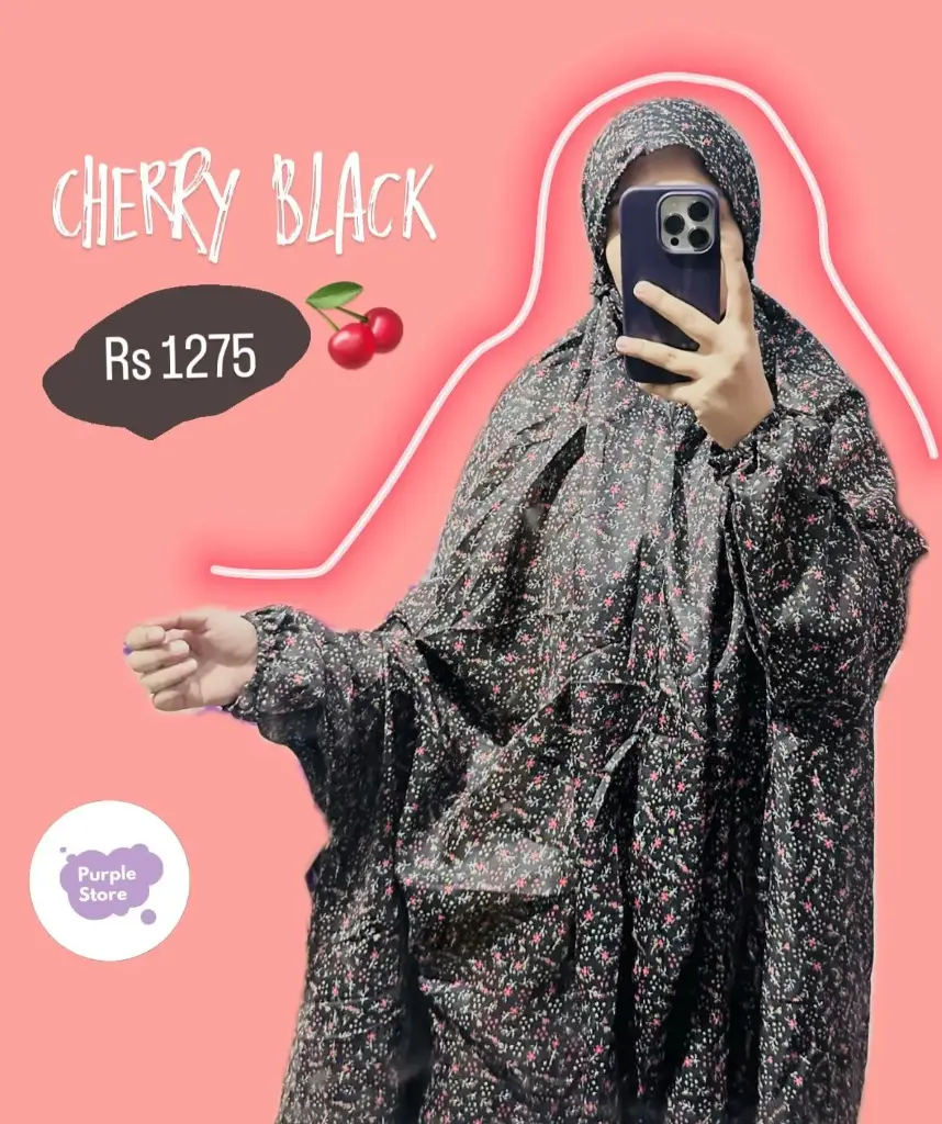 Cherry Black - Namaz Chadar