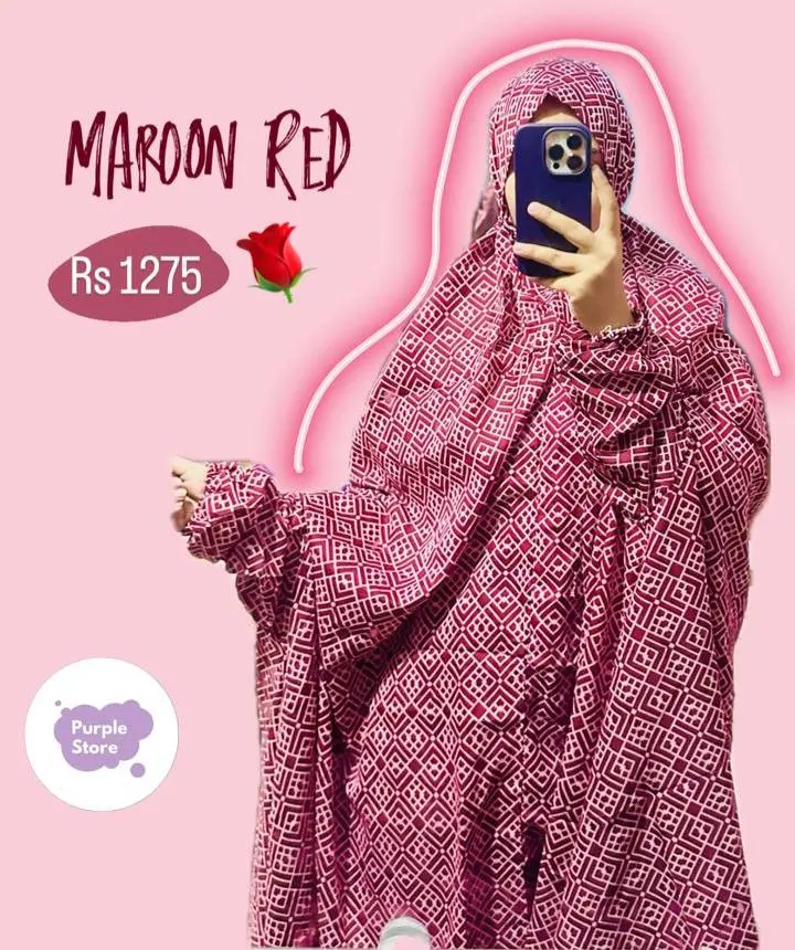 Maroon-Namaz Chadar