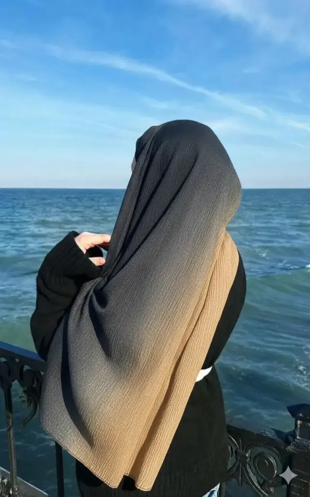 Beige Black Ombre Hijab