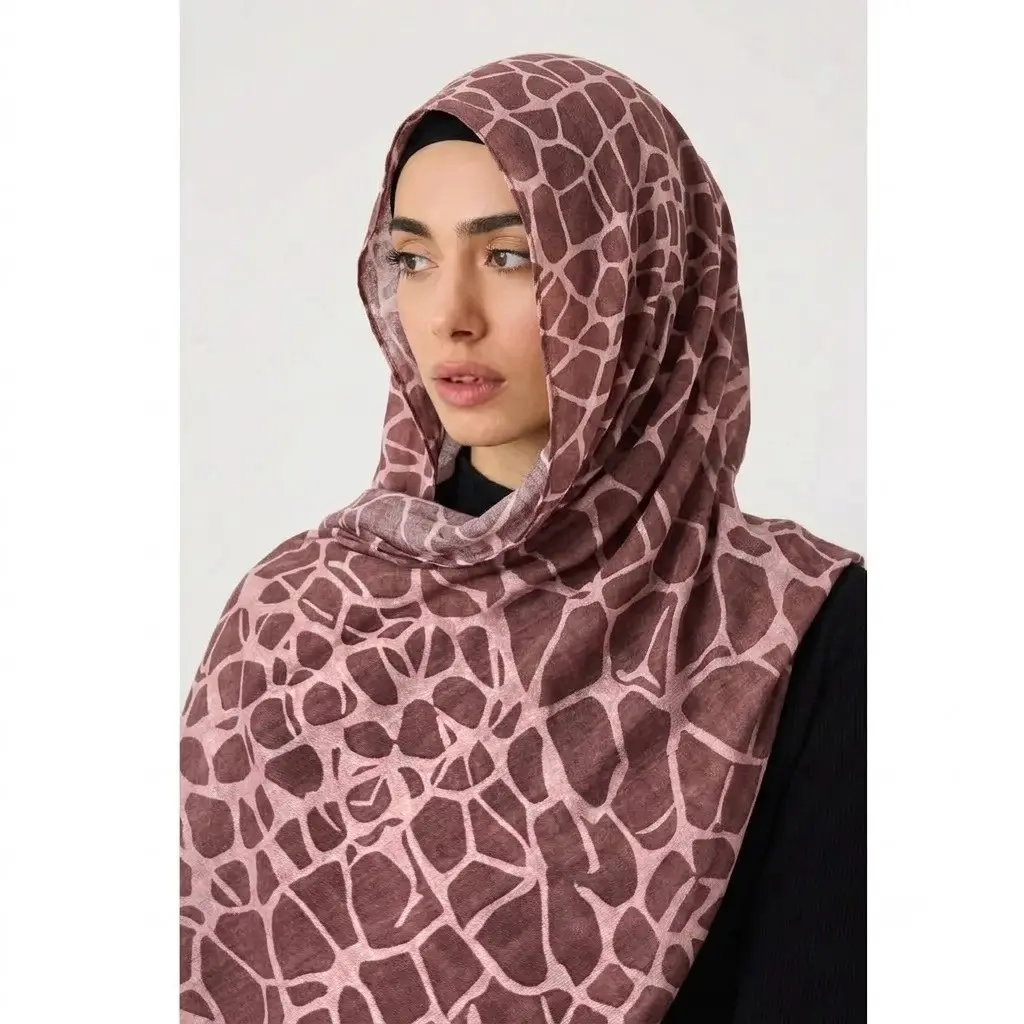 Maroon Crocodile-Modal Lawn Hijab