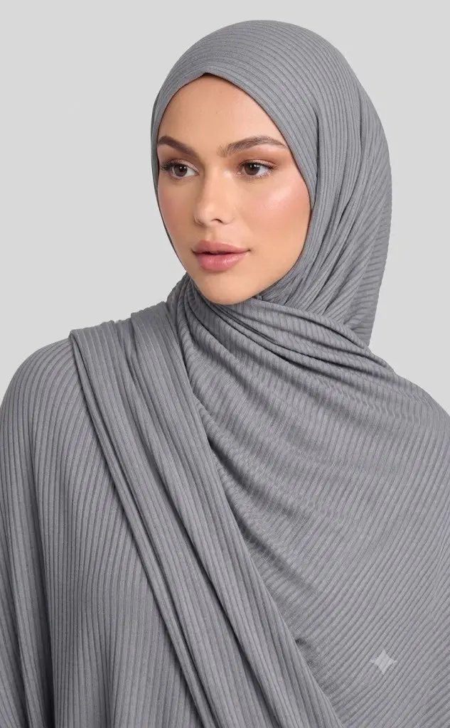 Light Grey - Ribbed Jersey Hijab  