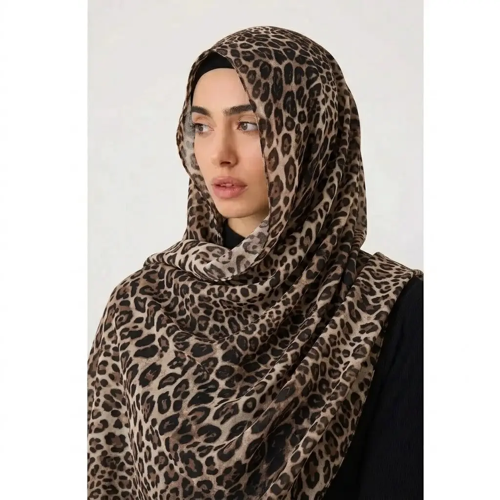 Leapord Hijab- Georgette