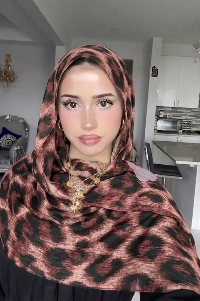 Blush Leapord-Modal Hijab   