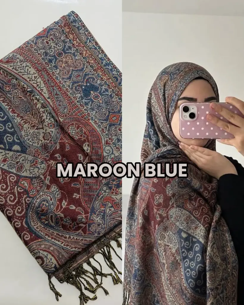 PASHMINA-Maroon Blue