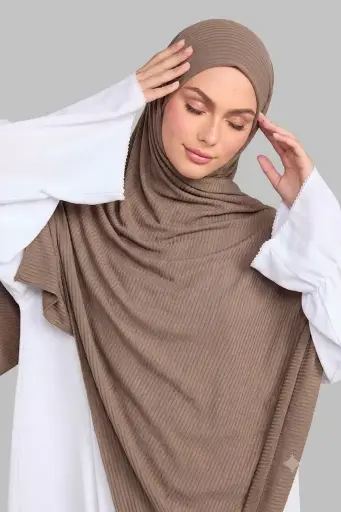Dusty Brown - Ribbed Jersey Hijab 