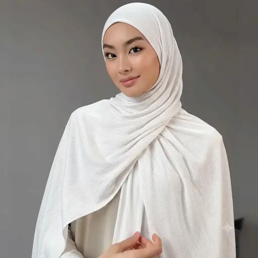 White - Ribbed Jersey Hijab 