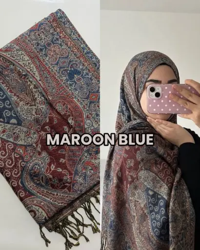 PASHMINA-Maroon Blue